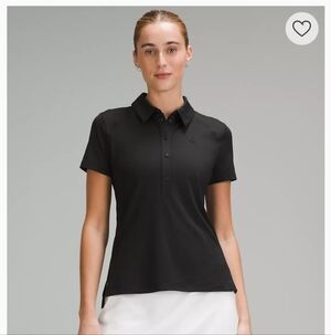 Lululemon Women's Quick Drying Short Sleeve Black Polo Shirt 10
